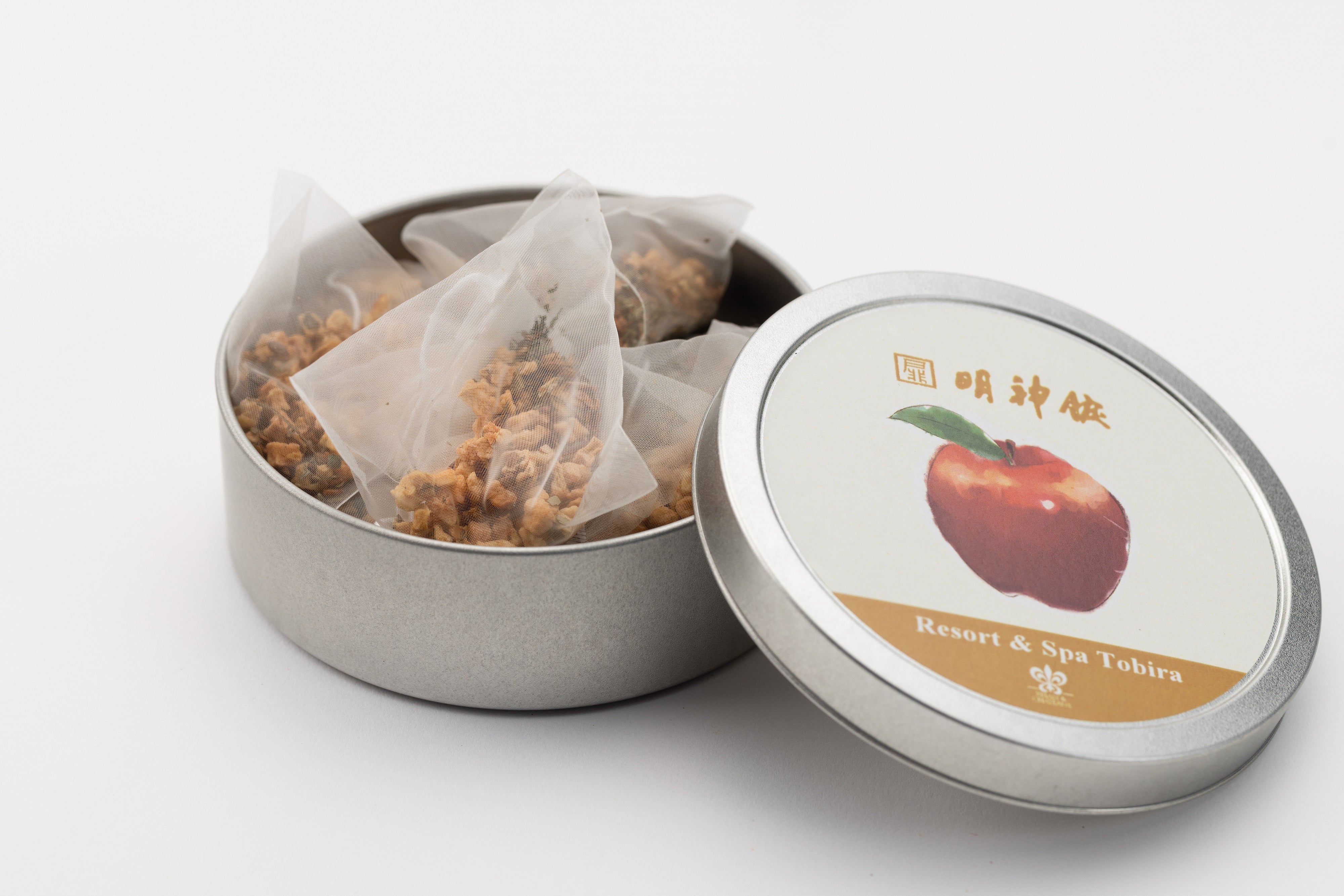 明神館オリジナル ハーブティー「スイートアップル」「ぐっすり茶」「アサイーブレンド」各１缶セット<br class="sp-none">【３缶セット】　
